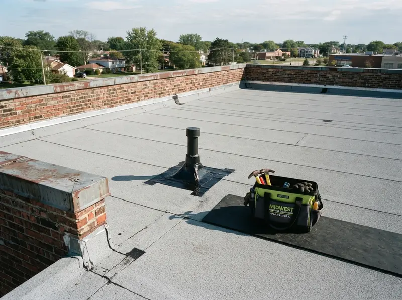 Commercial flat roof inspection in Commercial flat roof inspection in