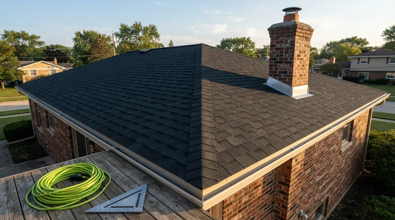 New asphalt roof installation in Illinois