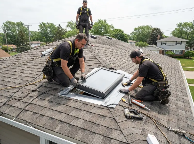 Professional roof skylight installation